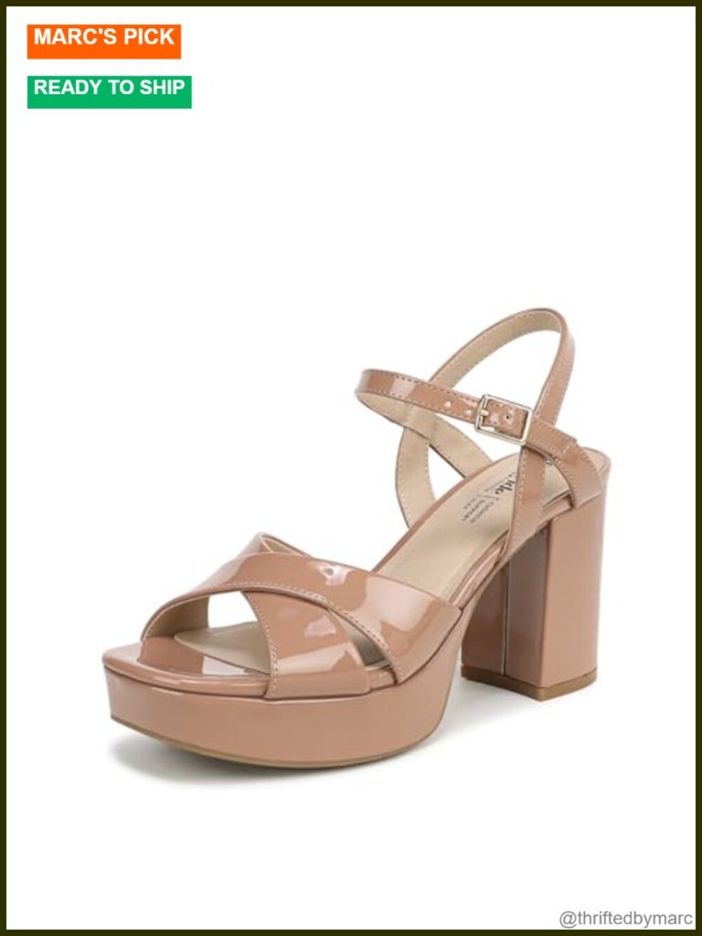 Women's Alice Platform Block Heel Ankle Strap Sandals Open Toe Buckle